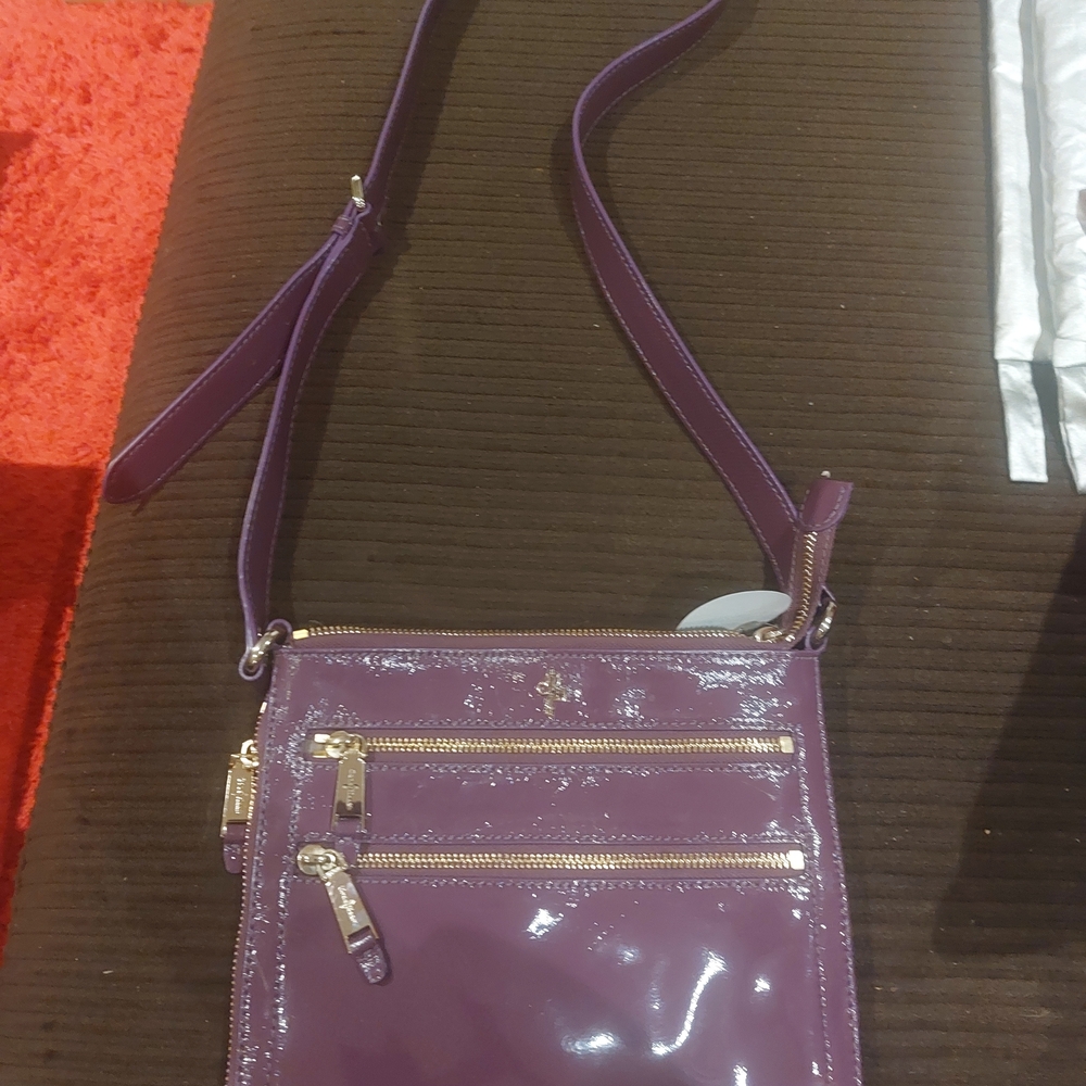 Cole Haan Glossy Purple Crossbody Bag